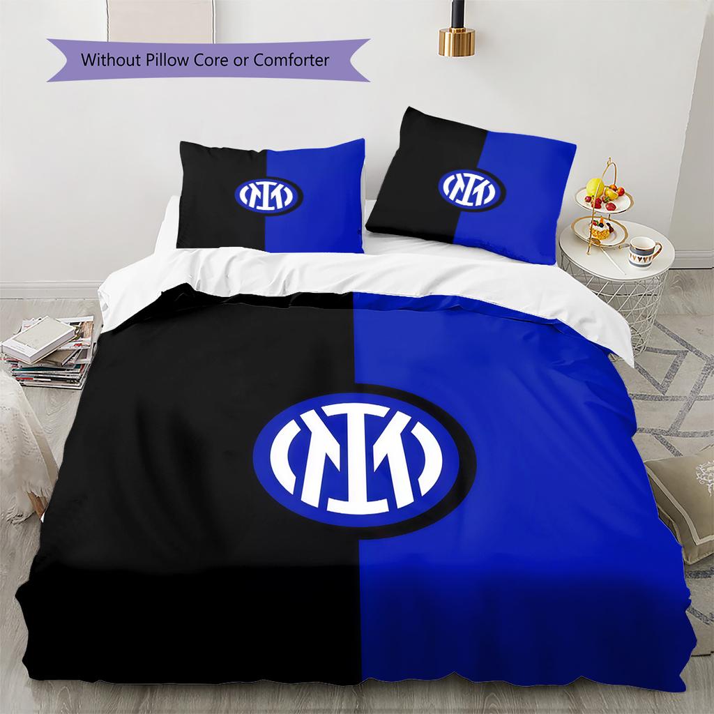 Set Copripiumino Trapuntato con Fantasia FC Internazionale Milano Decorazione per la Casa Regalo (1 * copripiumino + 2 * federe senza imbottitura)