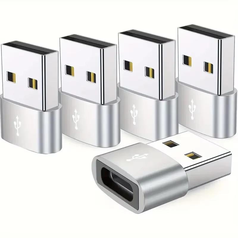 

5 шт. адаптеры OTG USB-USB C прочный металлический корпус универсальная совместимость, включая iPhone iPad Samsung S23 IWatch AirPods