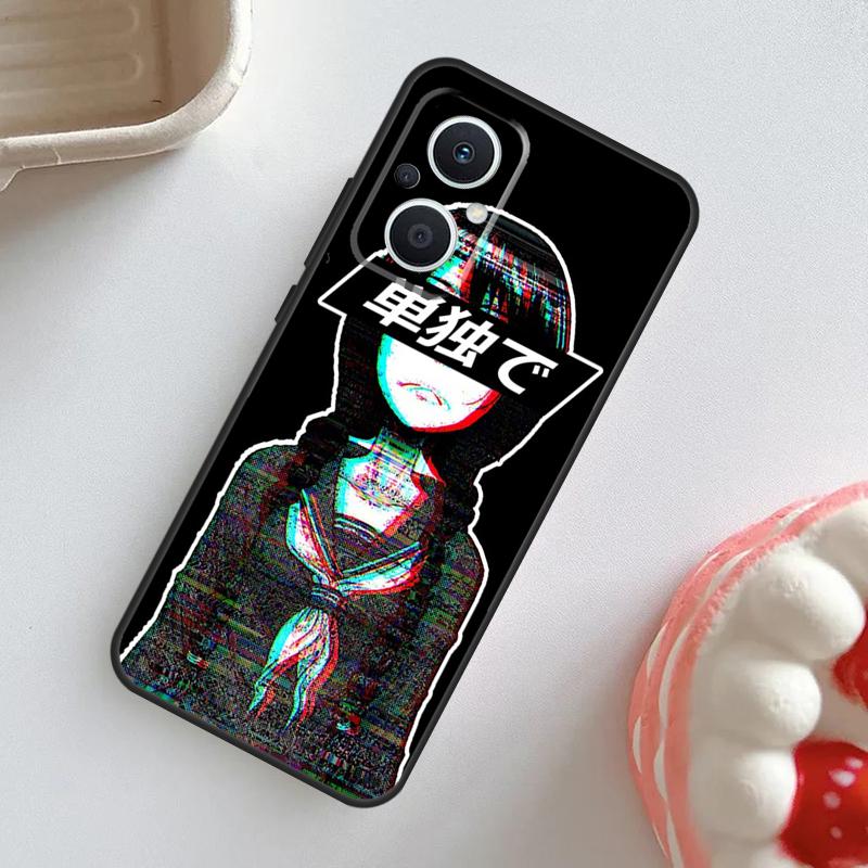 Sad Girl Japanese Anime Case For OPPO Reno 11 10 Pro 11F 8T 4Z 5Z 5 6 8 7 Lite OPPO Find X5 X6 Pro X2 X3 Lite Cover