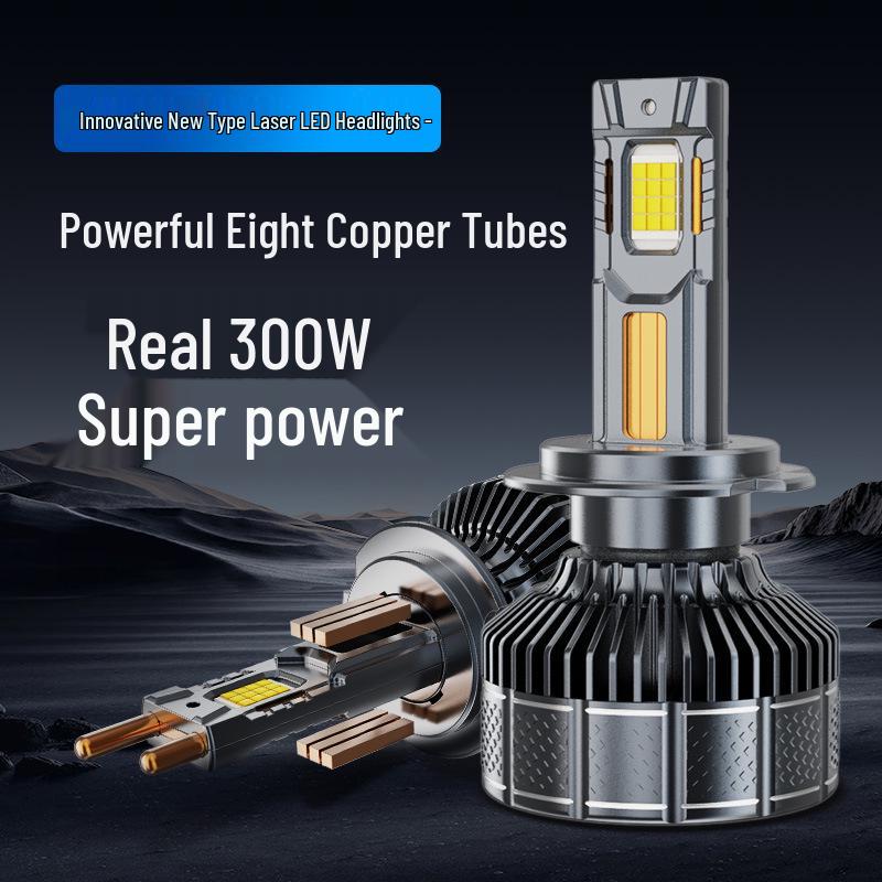 

Cross-Border 300W LED Car Headlight, H4/H7, Double-Sided with 24 High-Brightness LED Chips H7 Single Price