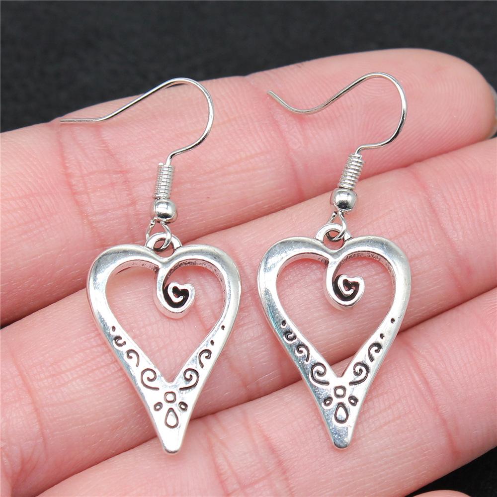 24 Styles Simple Design Gothic Punk Style Hollow Heart Drop Earrings For Women Vintage Fashion Earring Gift