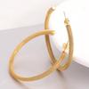 18K Gold Retro Stainless Steel Open Stud Earrings for Women