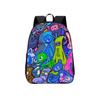 Color Friends Rainbow Anime Cartoon Print School Backpack For Boys Girls And