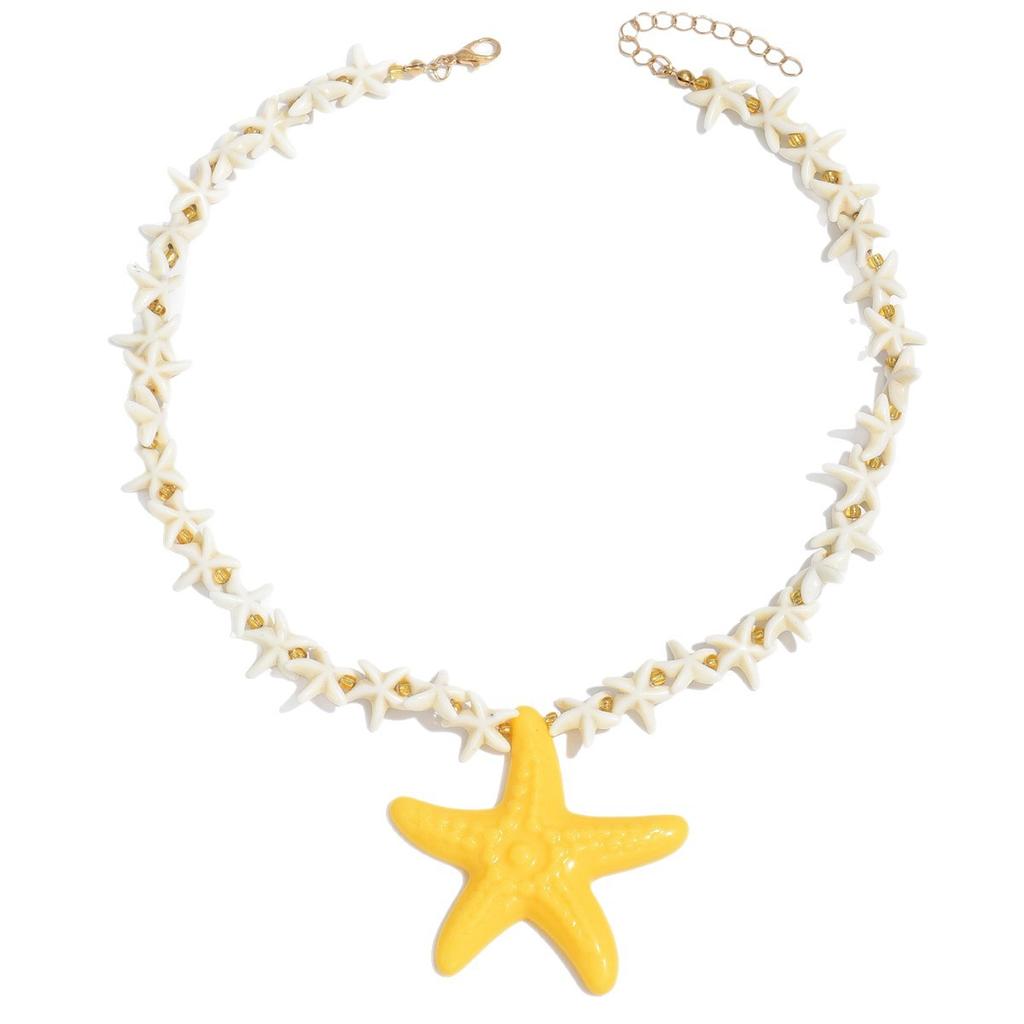 Bohemia Starfish Pendant Necklace for Women Summer Beach Style Clavicle Chain Choker Party Jewelry Accessories