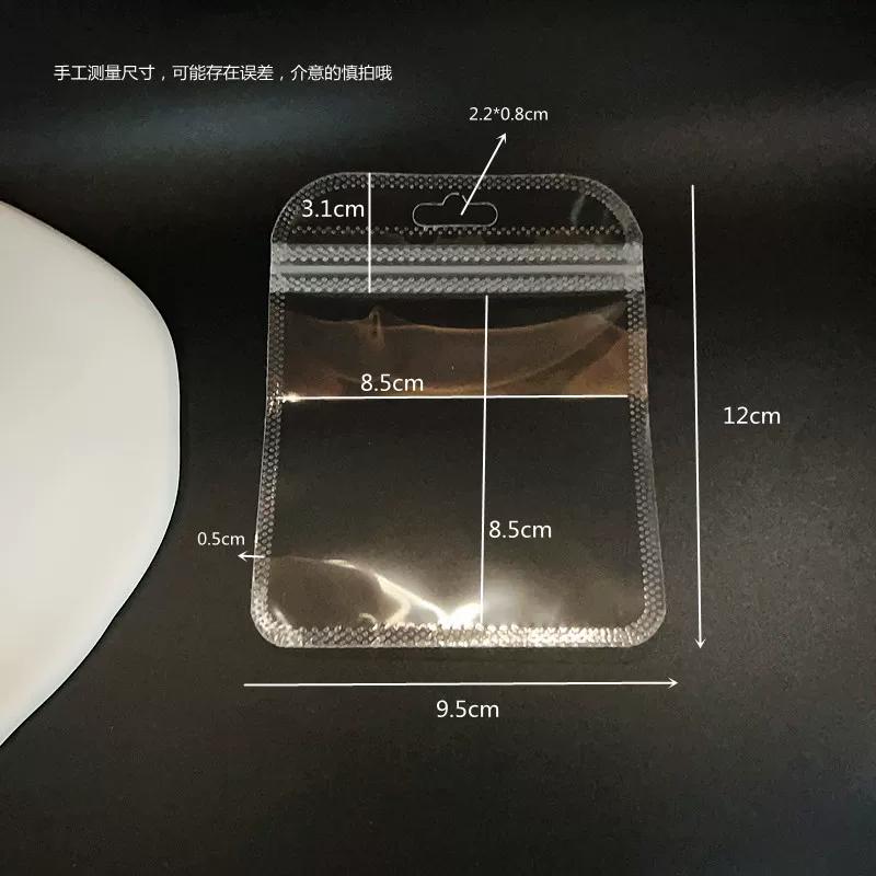 Thick Transparent Self Sealing Sack High Definition Bone Sealing Bag Jade Bracelet Accessories Storage Dust-proof Packaging Pouch with Hanging Hole