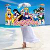 Magic Sailor Girl Print Beach Towel, Large Soft Quick Dry Towel for Beach Camping Swimming
