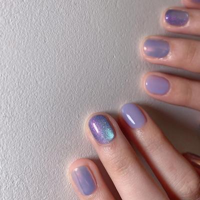 Bunte Aurora Falsche Nägel Schmiernagelkunst Kurze Nagelkunsttabletten Lila Nageltabletten Falsche Nägel 24 Tabletten