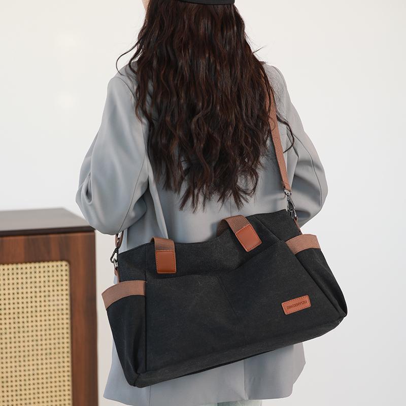 Women's Large Capacity Shoulder Bag Handbag Canvas Vintage Student Crossbody Bag