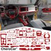 Red Car Inner Dash Gear Shift Full Decor Trim Kit for -25 Ford Bronco 2Door