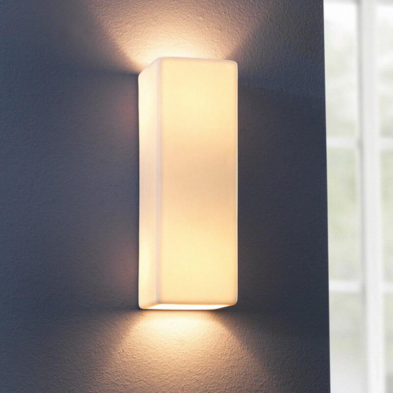 Modern Nordic Loft Simple White LED Wall Lamp Ceramic Lampshade Home Porch