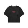 Sports Lifestyle Letter Round Neck Breathable Short Sleeve Drop Shoulder T-Shirt Women Tops Black L224W122-0018