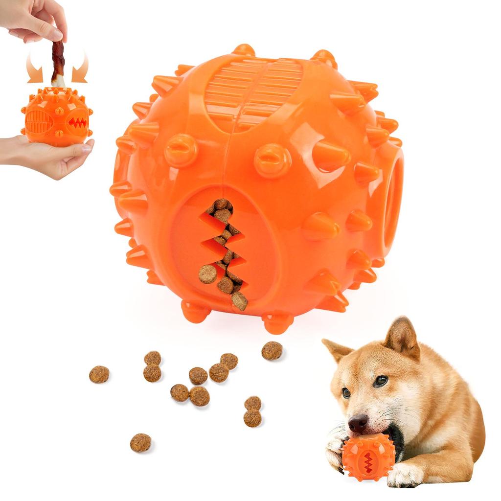 Interactive Dog Teething Ball - Bite-Resistant Toy for Self-Play, Dental Cleaning, and Boredom Relief