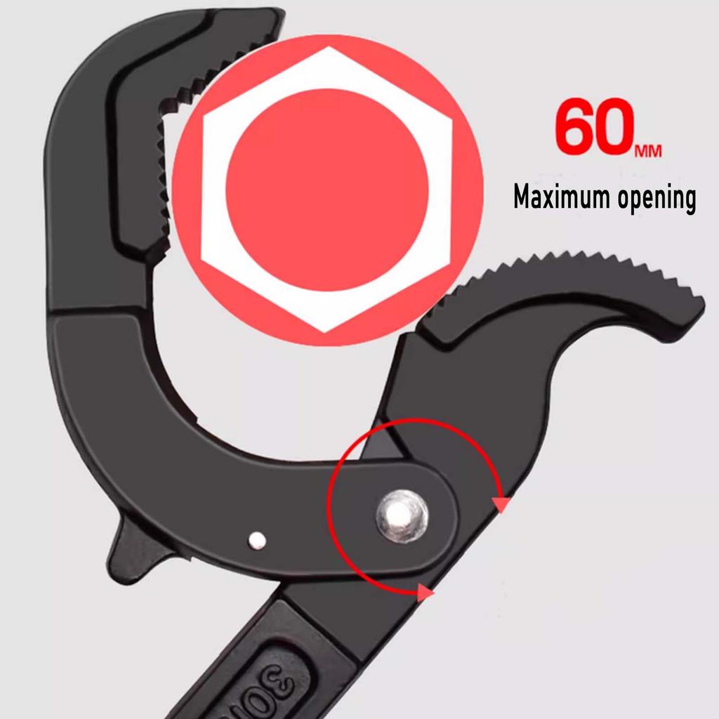 Universal Adjustable Pipe Wrench - High Carbon Steel Plumbing Pliers with Spring Reset for Bathroom & Pipe Work