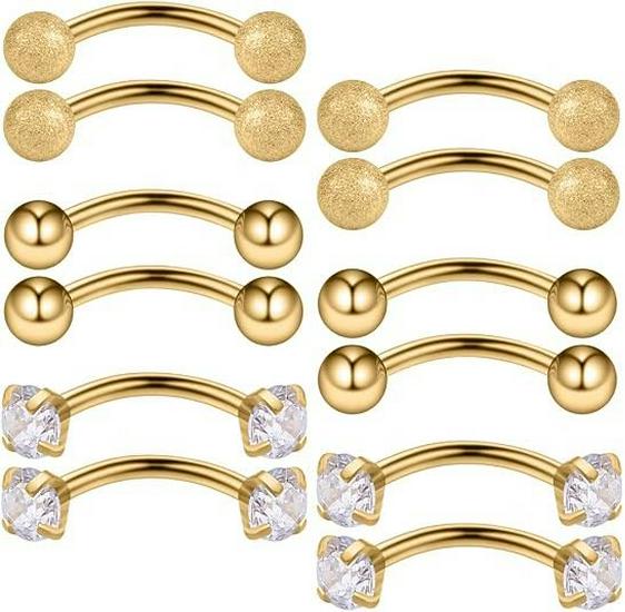 Versatile Piercing Jewelry Set: Nose Rings, Lip Studs, Tongue Rings