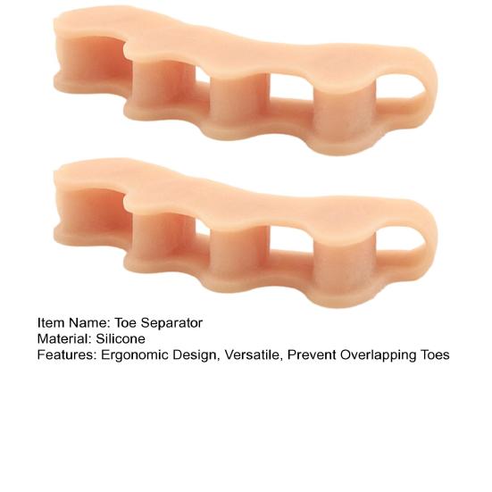 2Pcs Toe Separators for Overlapping Toes Soft Silicone Bunion Corrector for Men Women Reusable Ergonomic Spacer for Foot Alignment Hallux
