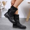 2024 New Winter Fashion Elegant Women's Round Head Mid Calf Sweet Princess Party Boots Fashion Flat Shoes Snow Shoes