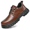Casual men's leather shoes Elegant gentleman style Daily office  Outdoor leisure business party High quality Classic Black shoes