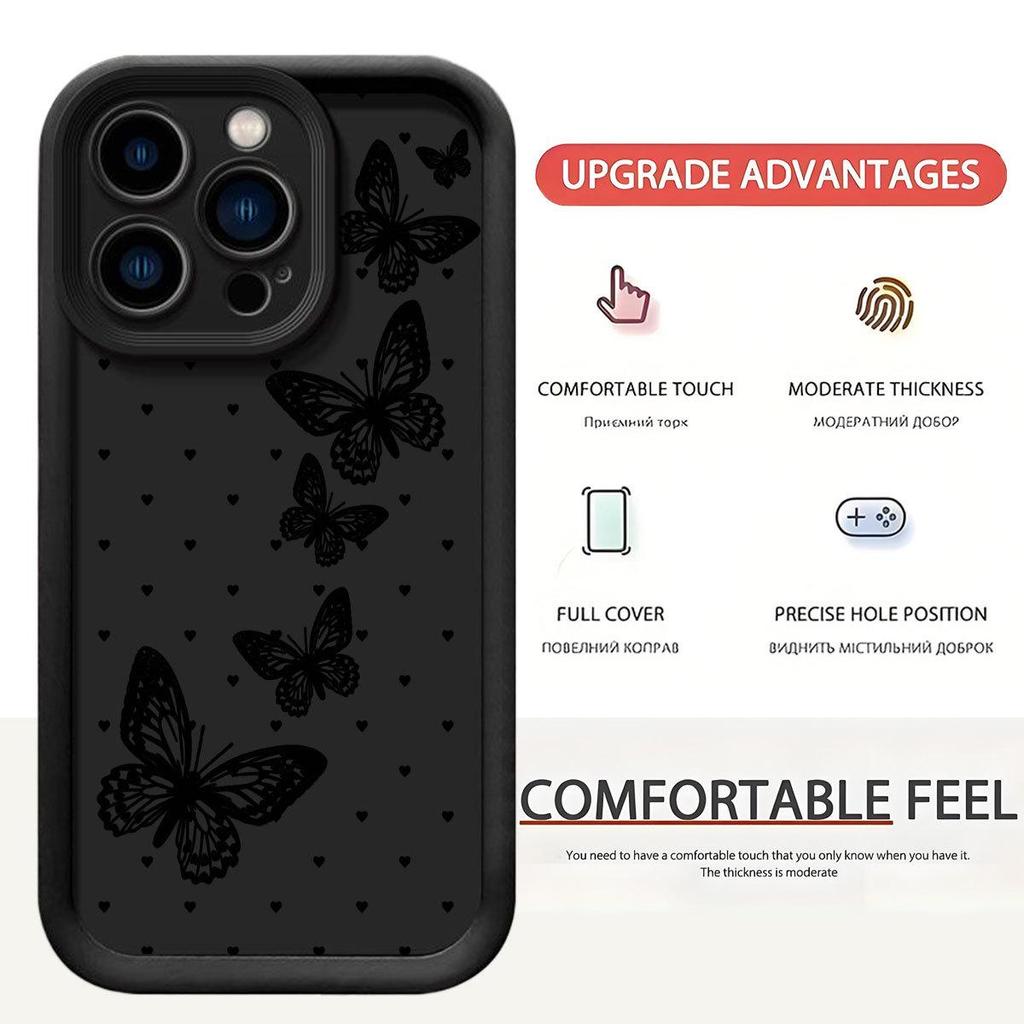 Butterfly Flutter Black Groove Phone Case for iPhone 14/15/16/17 Pro Max