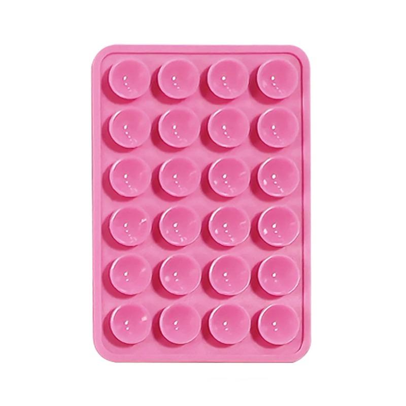 1-4PCS New Double Sided Multifunctional Mobile Phone Silicone Suction Cup 24 Square Mobile Phone Single-Sided Case Anti-Slip Holder Mount Suction