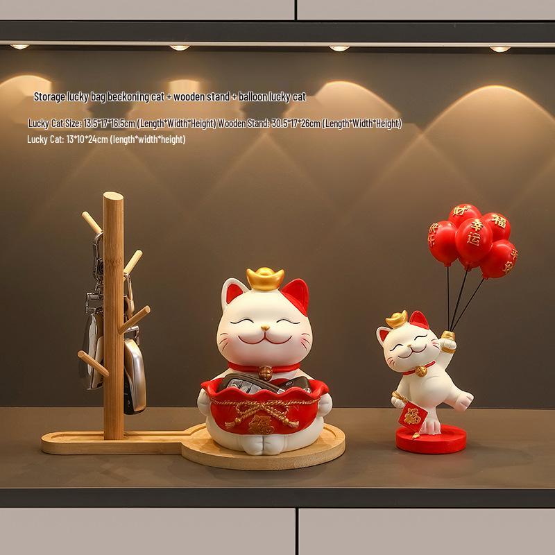 Cat Figurine - Perfect for Home Entry, Living Room, Wine Cabinet, or Shoe Cabinet Decoration; Ideal Housewarming Gift