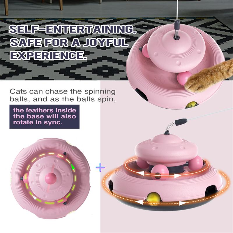 3in1 Multi-Katzen-Spielzeug Katzenangel Feder Verfolgungsbälle Gewichtsverlust Intelligenzförderung Angstlinderung Kätzchen Interaktives Spielzeug