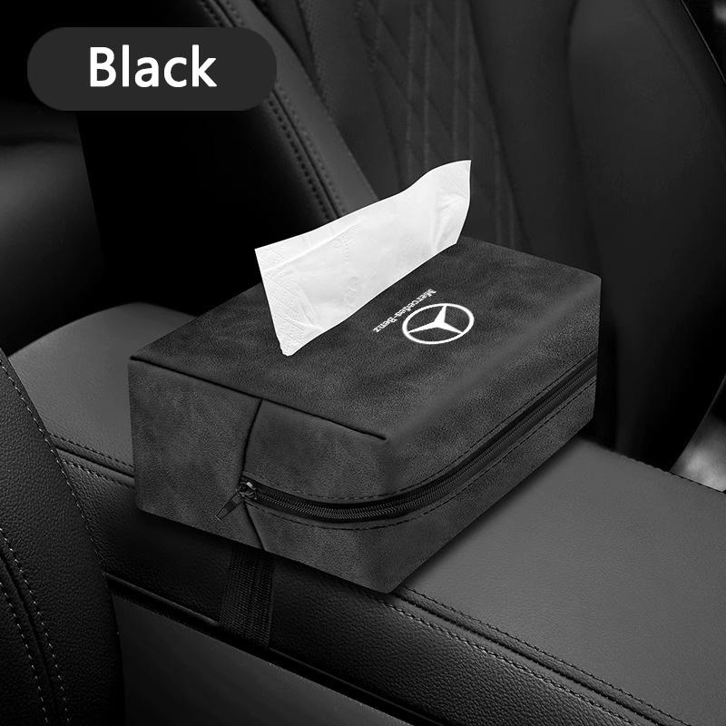 MTT5 Car Tissue Box Holder Nappa Leather Car Center Console Armrest Napkin Box For Mercedes Benz A C E S G Class C43 GLC CLE CLA GLB