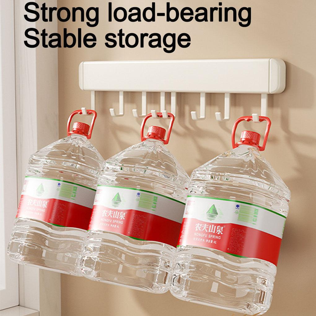 30/40/50cm Stainless Steel Non Perforated Kitchen Hook Rack With Movable Hooks For Spoon Shovel Utensil Organization