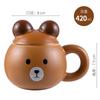 Cartoon Bear Mug With Lid Office High Value Ceramic Cup Coffee Cup Home Couple Hand