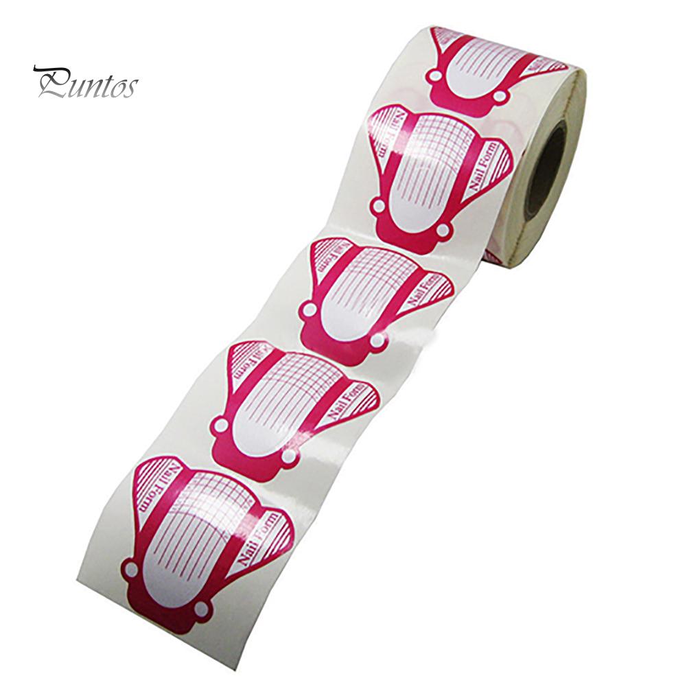 Puntos Nail Art 100Pcs French Tip Extension Forms Guide Acrylic UV Gel Sticker DIY Tool