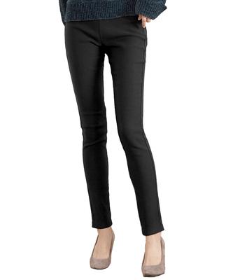 Kobe Lettuce Skinny Warm and Black Women's Fleece-Lined Leggings, Stretch, [M1720] M, Skinny,