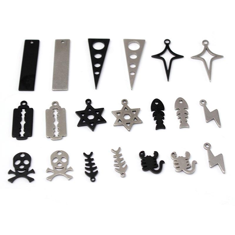 20 Stück Edelstahl Kreuz/Fischgräten/Klinge Charms Anhänger DIY Halskette Ohrringe Armbänder Anhänger Schmuckherstellung Zubehör