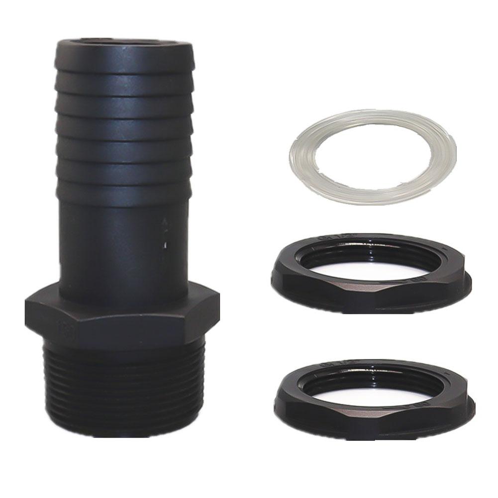 Hight Quality Quick Connector Overflow Connector Quick Connector Water Butt Tank & Nut Fits 1in + Washer Black
