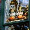 Dwarf Halloween Cartoon Pumpkin Glass Window Static Glue Free Home Sticker Decor