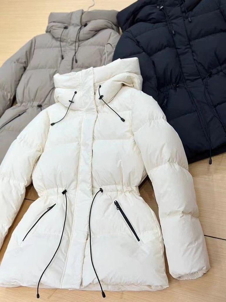 2025 European & American Women's Mid-Length Hooded Down Cotton Coat - Thickened & Slimming Outerwear Trend