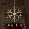 Christmas Wall Hanging Lights Lighted Snowflake Decoration, LED Shaped Wooden Tree Winter Seasonal Room Decorations Branch Light for Window