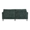 Modern two-seater Chenille sofa, wooden legs, LED lights, USB charger and storage bag