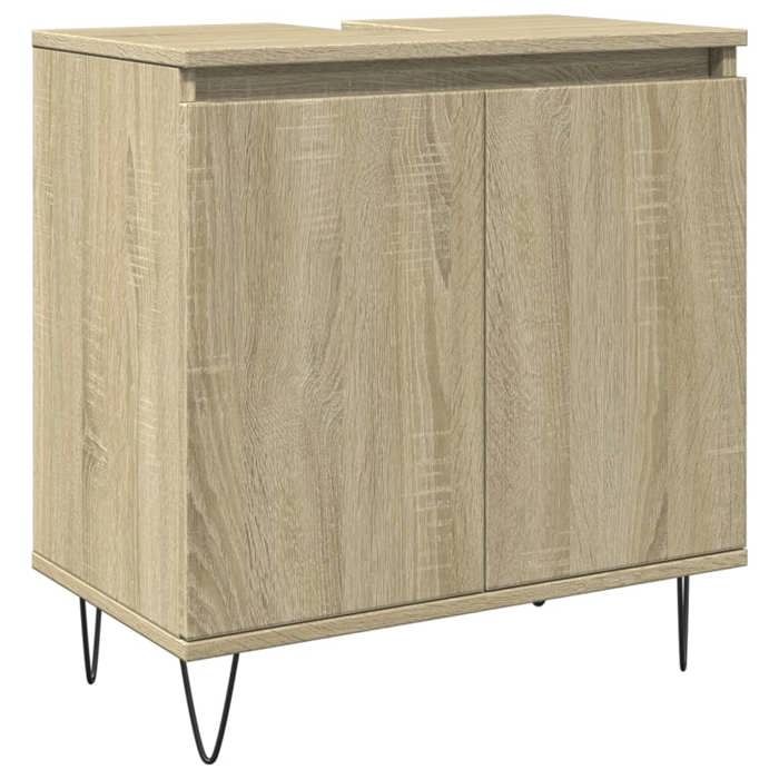 VidaXL Bathroom Cabinet Sonoma Oak 58x33x60 Cm Engineered Wood, Cabinet, Bathroom Storage Cabinet,, Furniture 849674