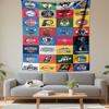 NBA All Basketball Team Logos Grid Collage Wall Tapestry Basketball Fan Decor for Man Cave Bedroom Game Room Gift