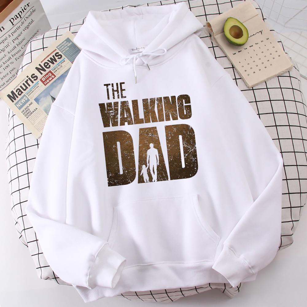 Der Gehende Papa Druck Herren Hoodie Street Fleece Kapuzenpullover Hipster Rundhals Herbst Sweatshirt Hip Hop Übergroße Kleidung Unisex