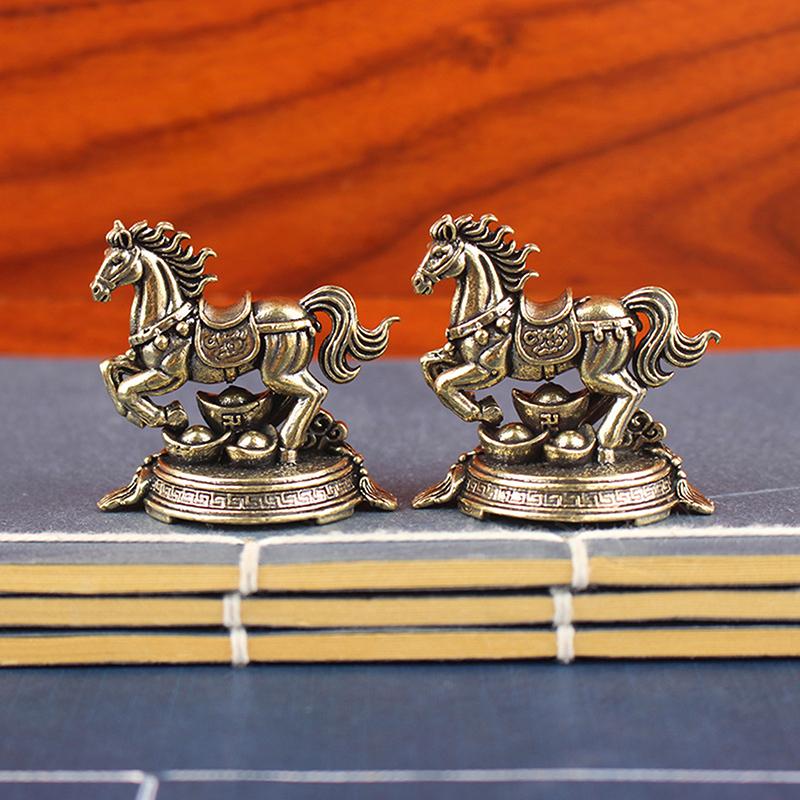 1Pcs Instant Fortune And Success Ornament Brass Horse Zodiac Wealth Attracting And Protecting Home Decor Chinese New Year Gifts