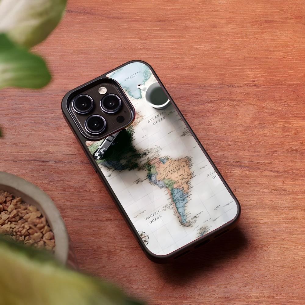 World Map Travel Phone Case for Iphone 16 15 14 13 Pro Max 12 11 Mini 7 8 Plus Se Xr X Xs Fundas Shell PC+TPU Cover