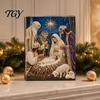 Handgefertigte Religiöse Bastelarbeiten Krippe Perlmutt-Kunst-Set, Heilige Familie Malerei DIY Spirituelle Wanddekoration 3D Bastelset für Erwachsene, Weihnachten Zuhause