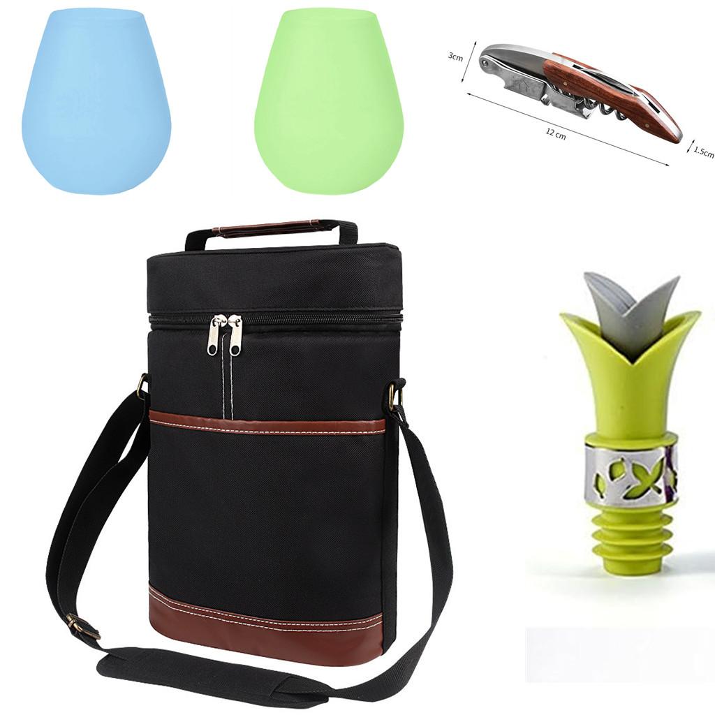 

Soft Glass Cooler Wine Bottle Insulated Bag for Wine Thermal 2 Drink Bottle 750ml Beer Outdoor Bag for Travel Carrier Tote