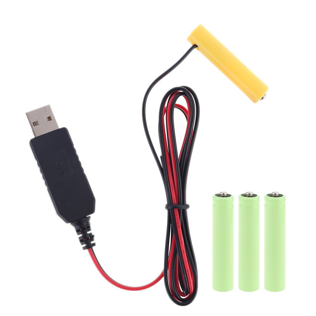 Universal LR03 AAA Battery Eliminator USB Power Supply Cable Replace AAA Battery for Radio Electric Toy Clock LED Strip
