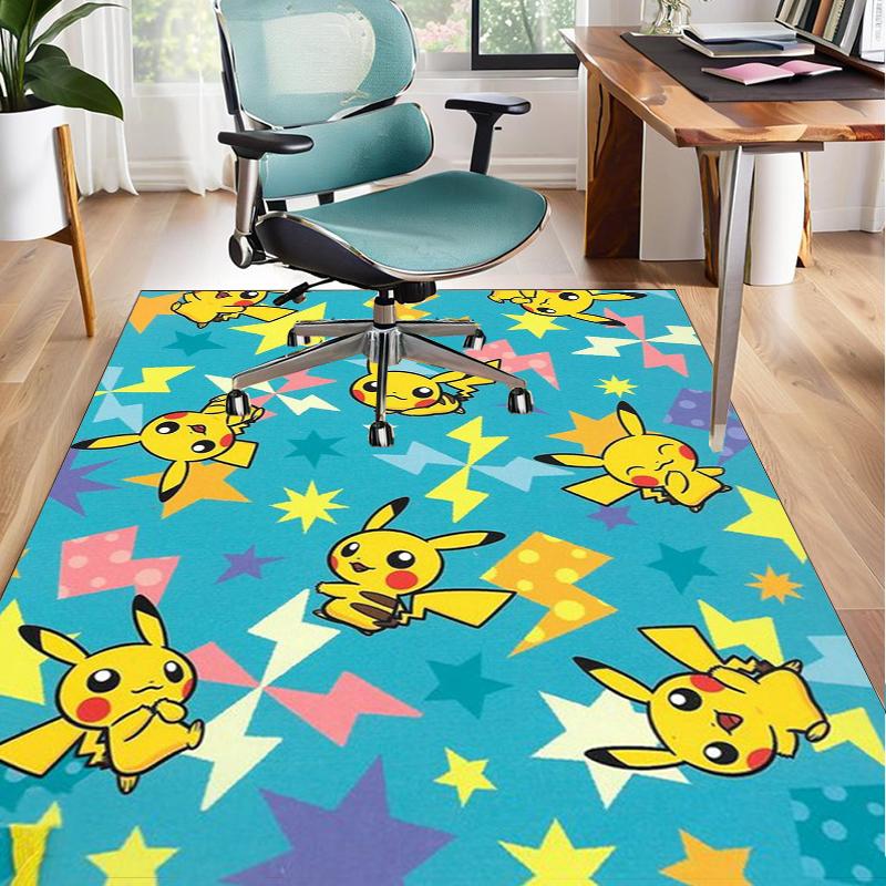 Cute Pika Adventure Office Rug Chair Mat, Game Carpet, Suitable for Front Door, Bedroom, Living Room, Desk, Holiday Gift