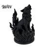 Dark Flame Wolf Ornament 3D Printed Heart Sculpture Symbolic Decor with Hardcore Aura, Molding PLA Eco-Friendly Office Statue Home for Living