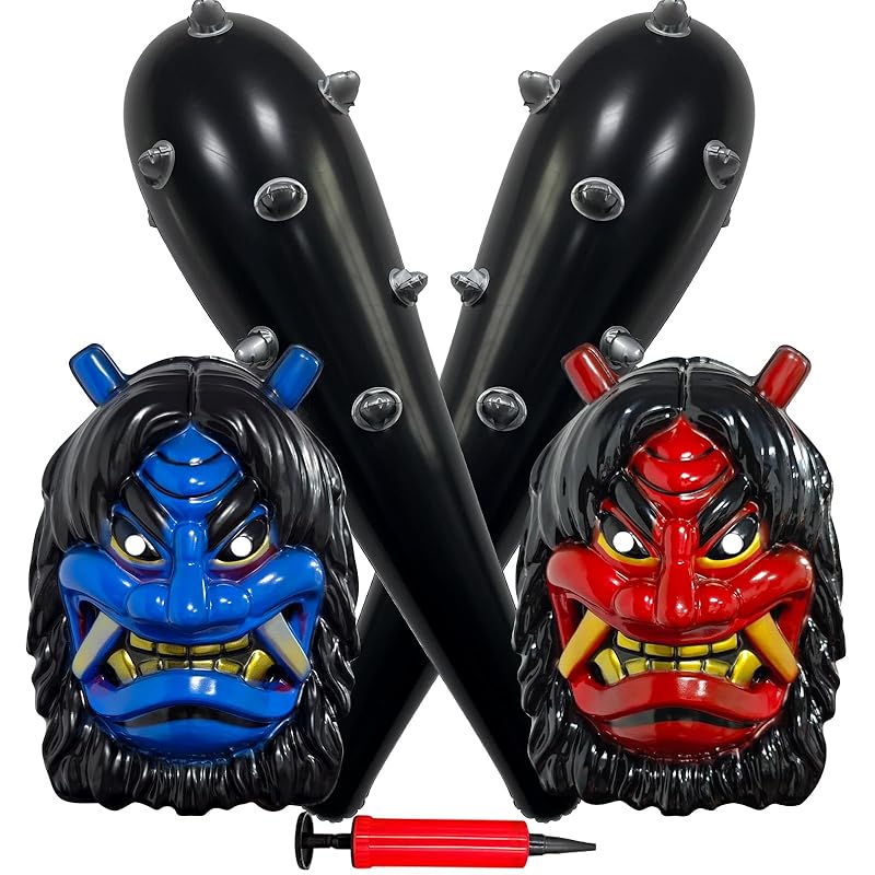 

[Meccol] demon mask demon mask scared Setsubun cosplay red demon blue demon club Oni mask face mask cosplay accessories horror mask Bean throwing