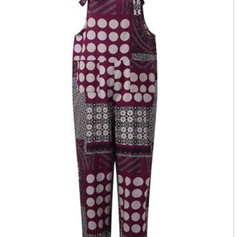 Premium Boho Women Sleeveless Bandage Jumpsuits Casual Floral Overalls Rompers With Timeless Charm