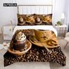 Good Morning Duvet Cover Set Microfiber Coffee Rose Cozy Breakfast Twin Bedding Set Double Queen King Size 2/3pcs Quilt Cover