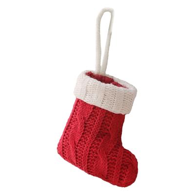 Christmas Knitted Sock Tableware Protector Efficient Fabric Decoration For Holiday Dining Party Table Setting